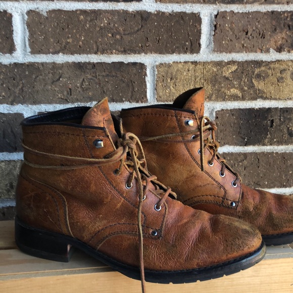 COLE HAAN Brown Genuine Learner Combat Boots with leather laces - Picture 4 of 12